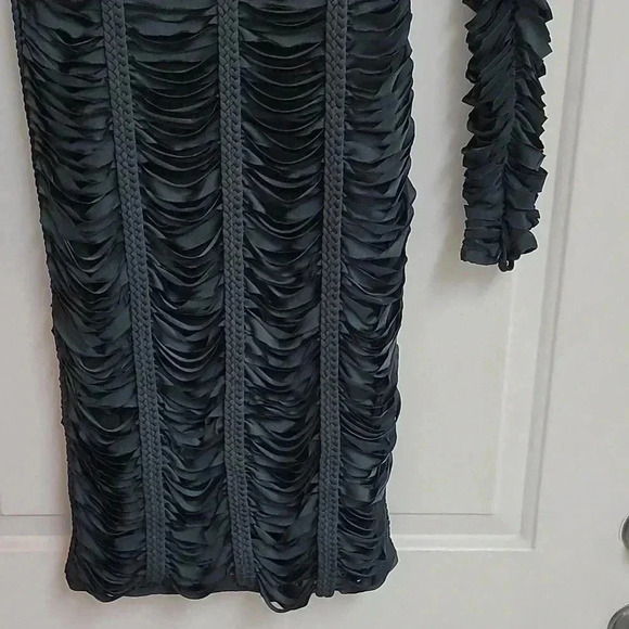 Siege' Charcoal Grey Laser Cut Braided Dress - House of CB - Picture 5 of 13